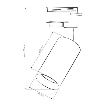 Spotlampe til skinnesystem MARIBEL 3xGU10/10W/230V +1 m skinne system hvid