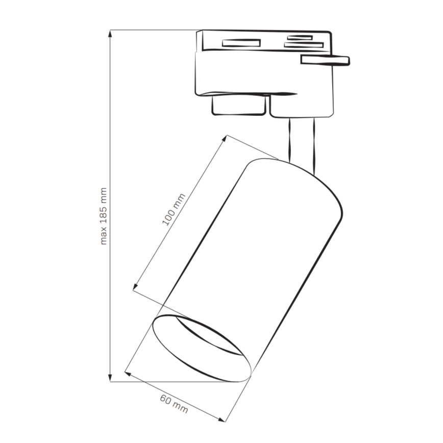 Spotlampe til skinnesystem MARIBEL 3xGU10/10W/230V +1 m skinne system hvid