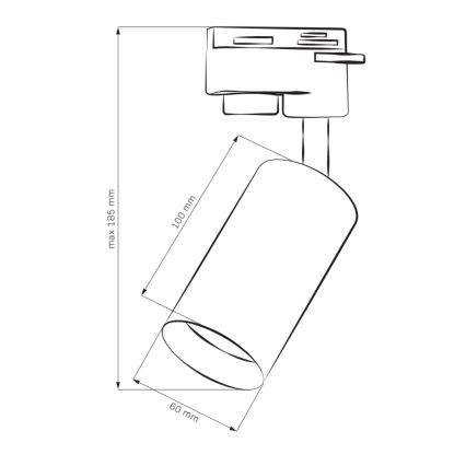 Spotlampe til skinnesystem MARIBEL 3xGU10/10W/230V +1 m skinne system sort