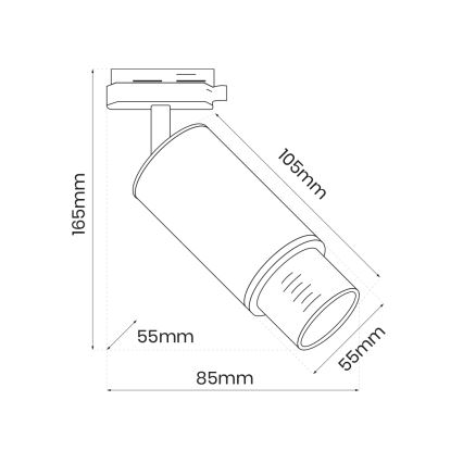 Spotlampe til skinnesystem MICA 1xGU10/25W/230V 1-faset hvid