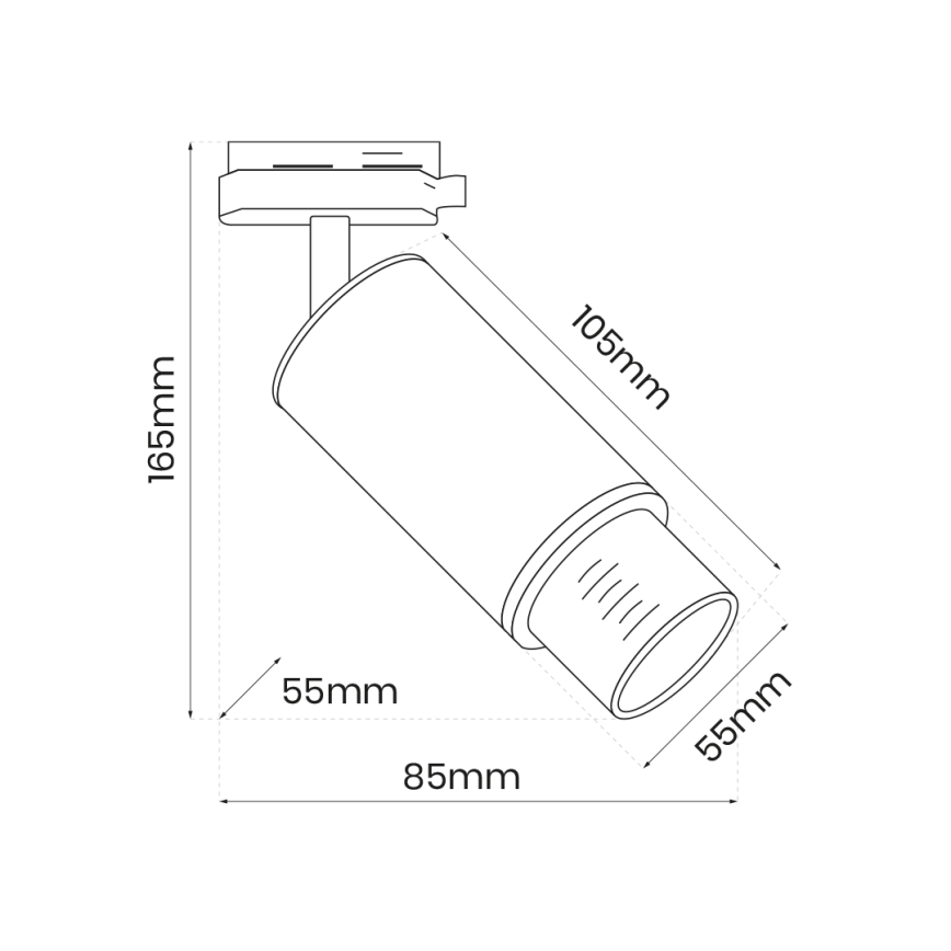 Spotlampe til skinnesystem MICA 1xGU10/25W/230V 1-faset hvid