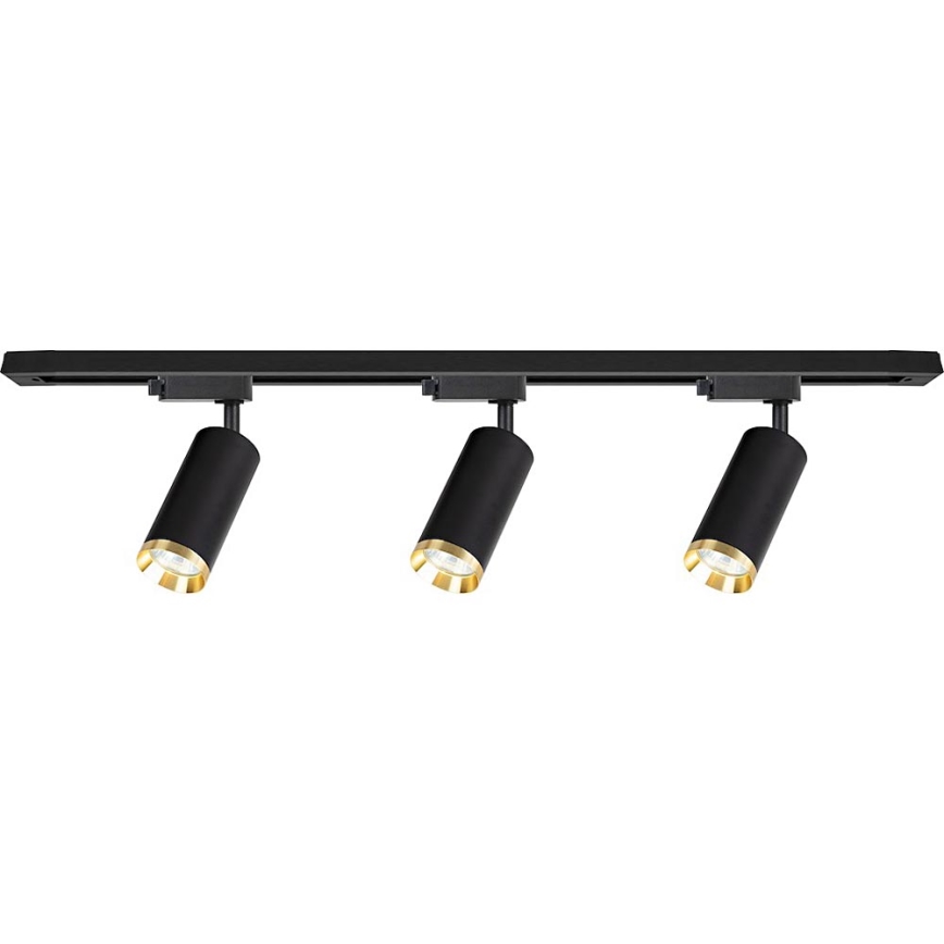 Spotlampe til skinnesystem MICA 3xGU10/10W/230V sort/guld
