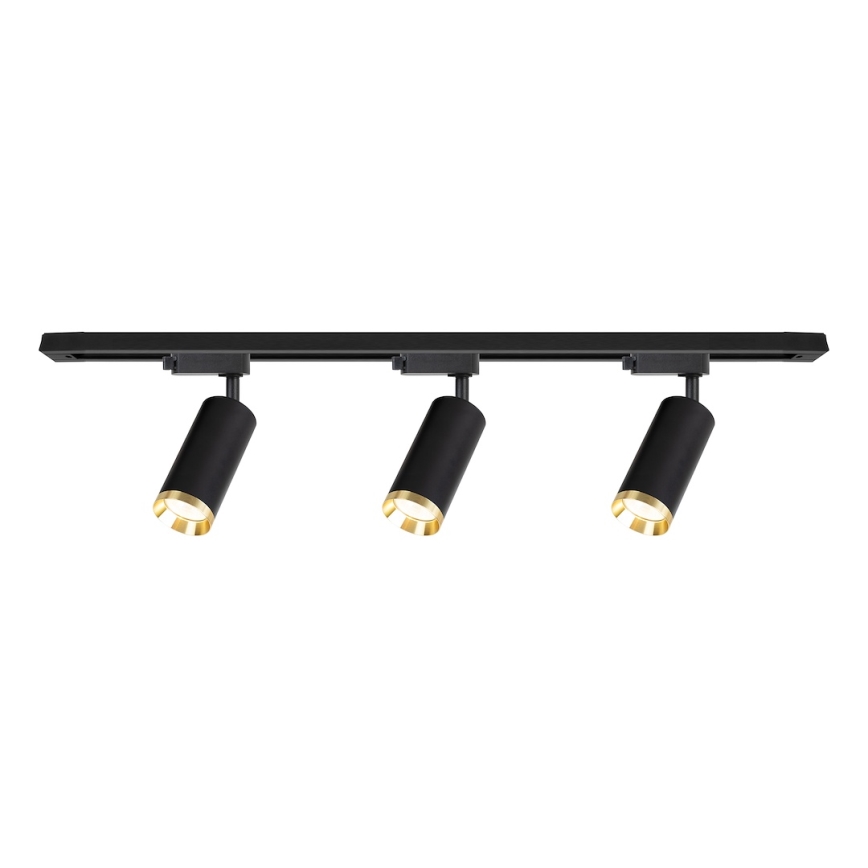 Spotlampe til skinnesystem MICA 3xGU10/10W/230V sort/guld