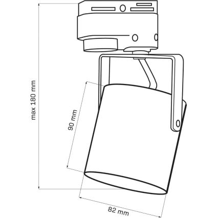 Spotlampe til skinnesystem MINOR 1xGU10/10W/230V sort