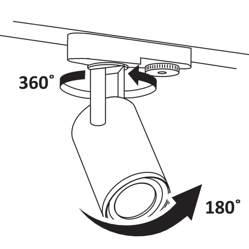 Spotlampe til skinnesystem MINOR 1xGU10/10W/230V sort