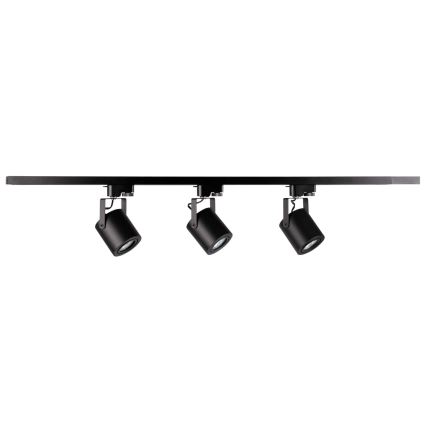 Spotlampe til skinnesystem MINOR 3xGU10/10W/230V + 1 m skinne system sort