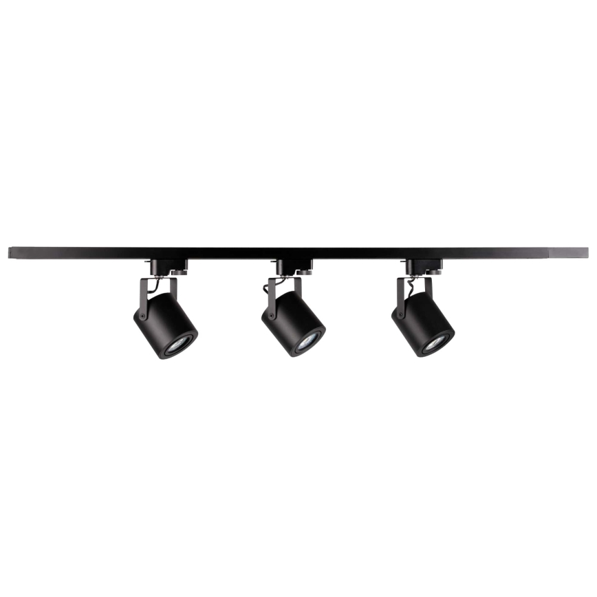Spotlampe til skinnesystem MINOR 3xGU10/10W/230V + 1 m skinne system sort