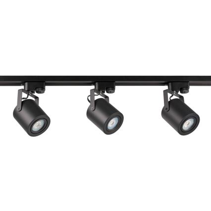 Spotlampe til skinnesystem MINOR 3xGU10/10W/230V + 1 m skinne system sort