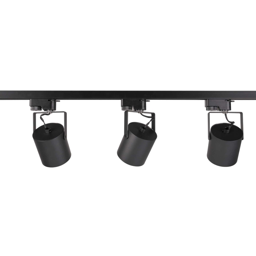 Spotlampe til skinnesystem MINOR 3xGU10/10W/230V + 1 m skinne system sort