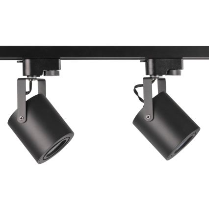 Spotlampe til skinnesystem MINOR 3xGU10/10W/230V + 1 m skinne system sort