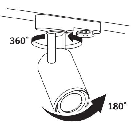 Spotlampe til skinnesystem MINOR 3xGU10/10W/230V + 1 m skinne system sort