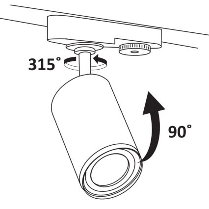 Spotlampe til skinnesystem PARIS 3xGU10/10W/230V + 1 m skinne system hvid