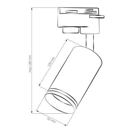 Spotlampe til skinnesystem PARIS 3xGU10/10W/230V + 1 m skinne system hvid