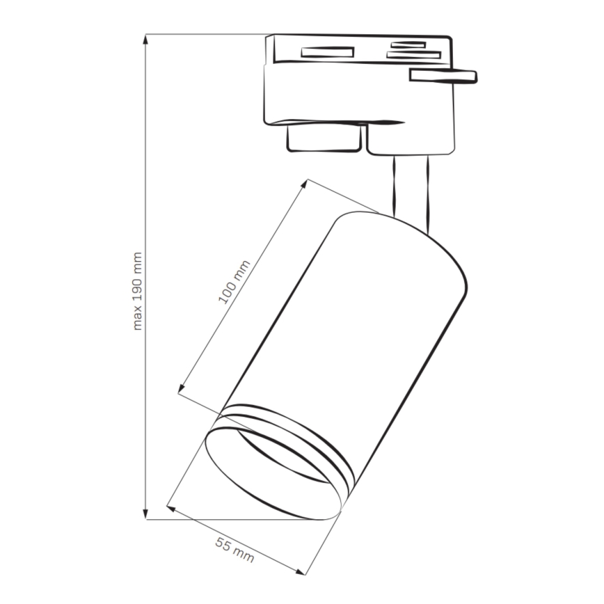 Spotlampe til skinnesystem PARIS 3xGU10/10W/230V + 1 m skinne system hvid