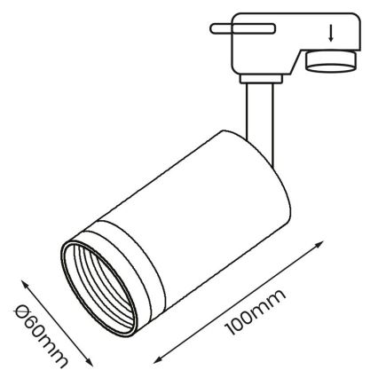 Spotlampe til skinnesystem PIPE 1xGU10/25W/230V hvid