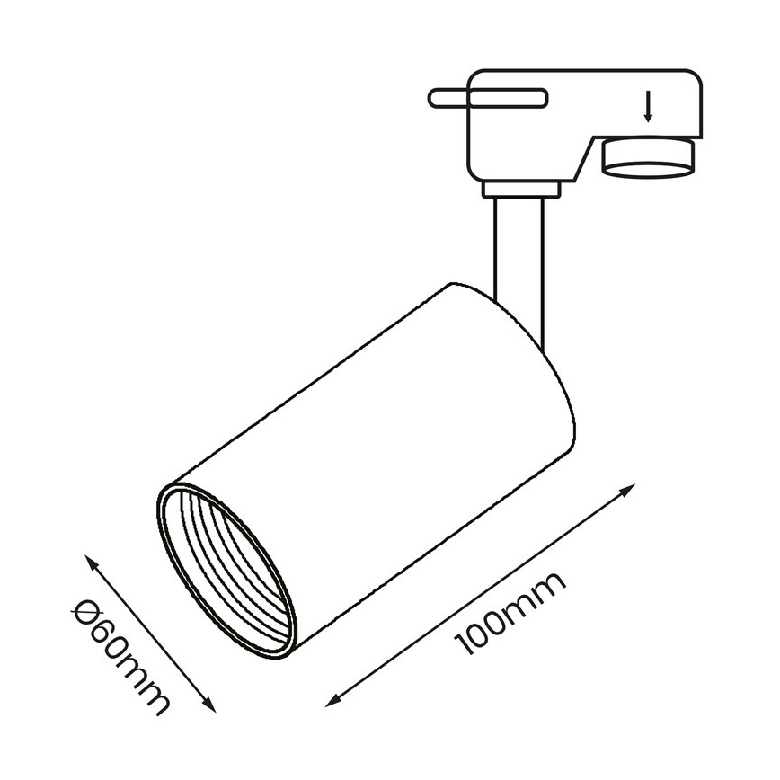 Spotlampe til skinnesystem PIPE 1xGU10/25W/230V hvid