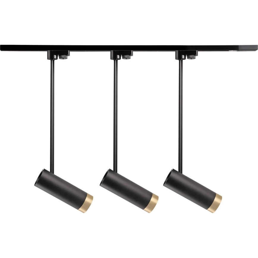 Spotlampe til skinnesystem PORTO 3xGU10/10W/230V + 1 m skinnesystem sort