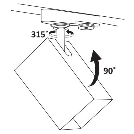 Spotlampe til skinnesystem SQUARE 1xGU10/10W/230V sort