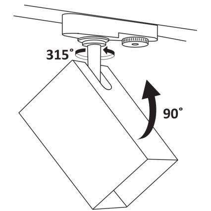 Spotlampe til skinnesystem SQUARE 3xGU10/10W/230V + 1 m skinne system sort