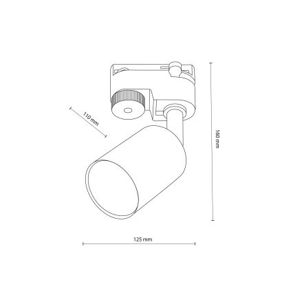 Spotlampe til skinnesystem TOP 1xGU10/10W/230V guldfarvet/sort