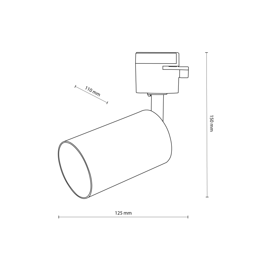 Spotlampe til 1-faset skinnesystem TRACER 1xGU10/10W/230V hvid