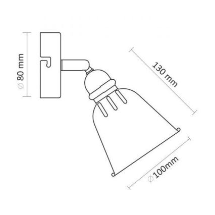 Spotlampe til væggen FIONA 1xE14/8W/230V sort