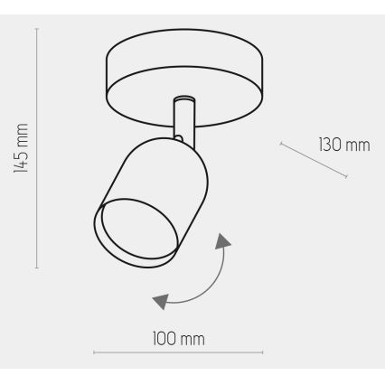 Spotlampe TOP 1xGU10/10W/230V grå