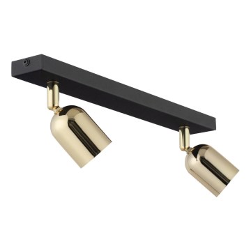 Spotlampe TOP 2xGU10/10W/230V sort/guldfarvet