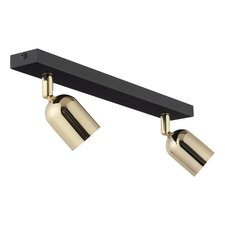 Spotlampe TOP 2xGU10/10W/230V sort/guldfarvet