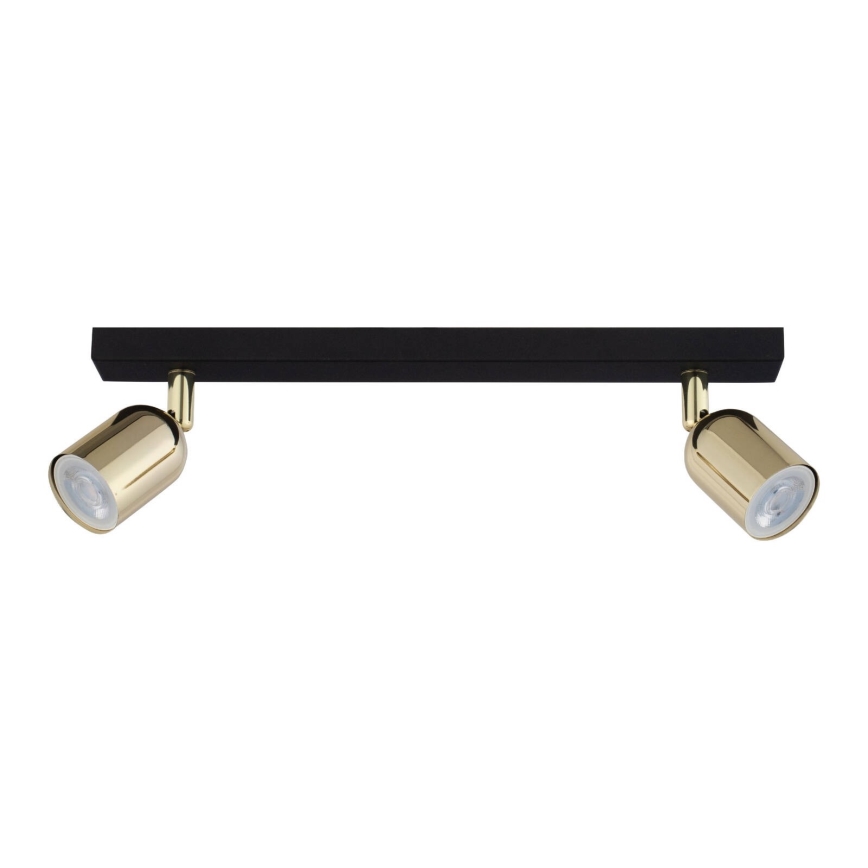 Spotlampe TOP 2xGU10/10W/230V sort/guldfarvet