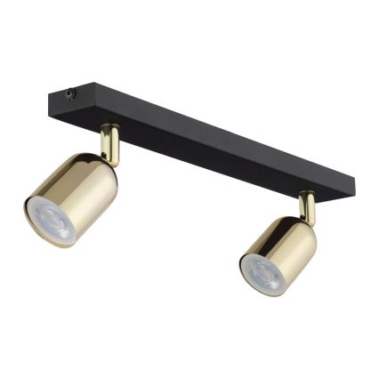Spotlampe TOP 2xGU10/10W/230V sort/guldfarvet