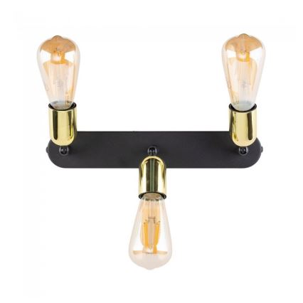 Spotlampe TOP 3xE27/15W/230V sort/guld