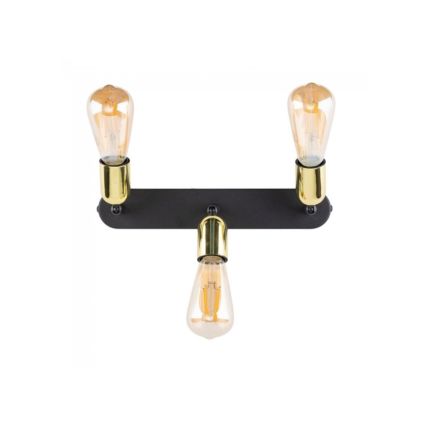 Spotlampe TOP 3xE27/15W/230V sort/guld