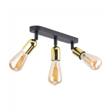 Spotlampe TOP 3xE27/15W/230V sort/guld