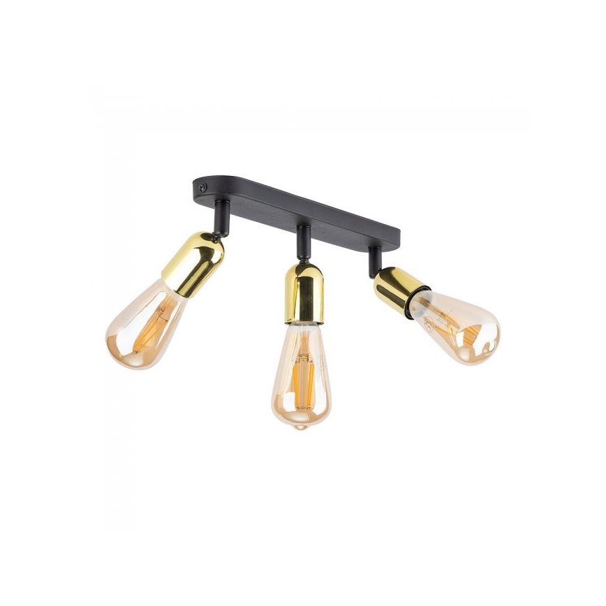 Spotlampe TOP 3xE27/15W/230V sort/guld
