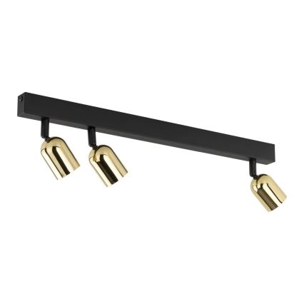 Spotlampe TOP 3xGU10/10W/230V sort/guld