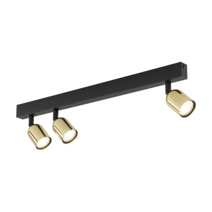 Spotlampe TOP 3xGU10/10W/230V sort/guld