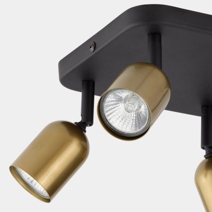 Spotlampe TOP 4xGU10/10W/230V guld/sort