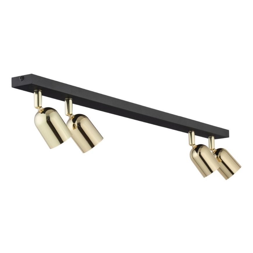 Spotlampe TOP 4xGU10/10W/230V sort/guldfarvet