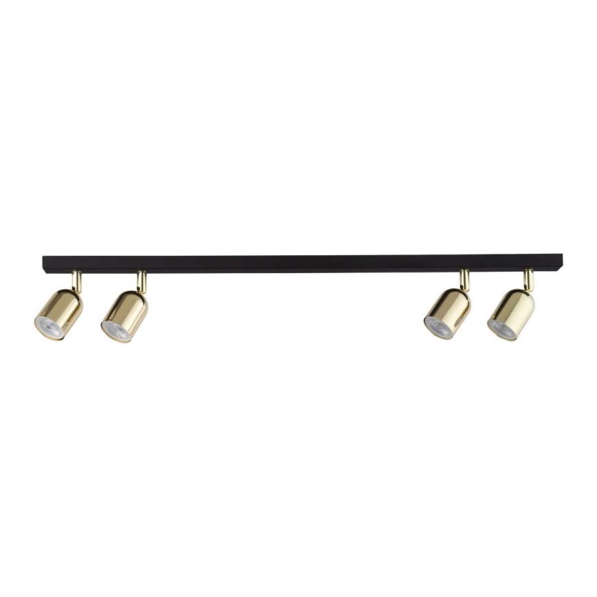 Spotlampe TOP 4xGU10/10W/230V sort/guldfarvet