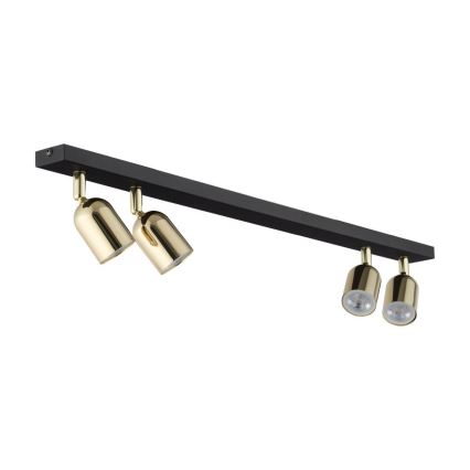 Spotlampe TOP 4xGU10/10W/230V sort/guldfarvet