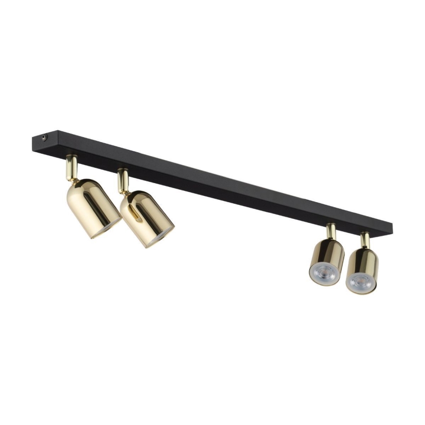 Spotlampe TOP 4xGU10/10W/230V sort/guldfarvet