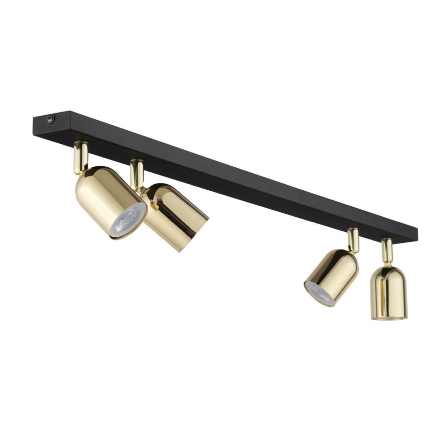Spotlampe TOP 4xGU10/10W/230V sort/guldfarvet
