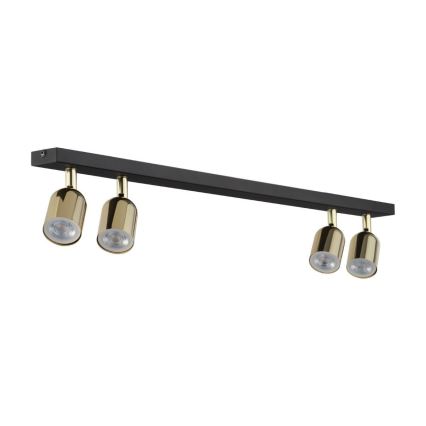 Spotlampe TOP 4xGU10/10W/230V sort/guldfarvet