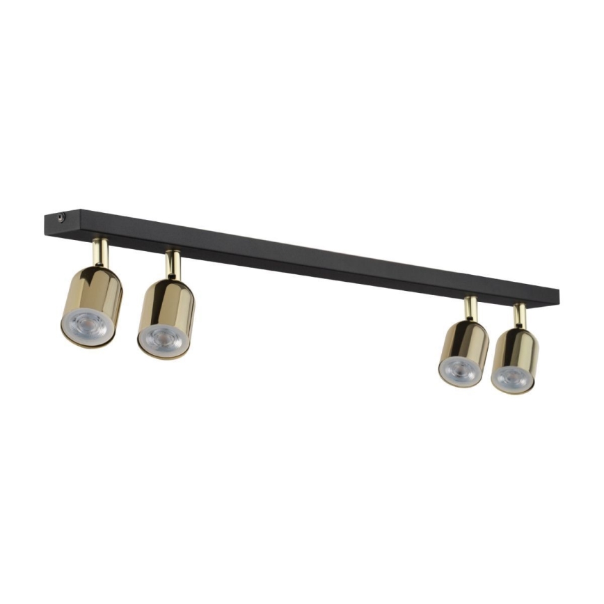 Spotlampe TOP 4xGU10/10W/230V sort/guldfarvet