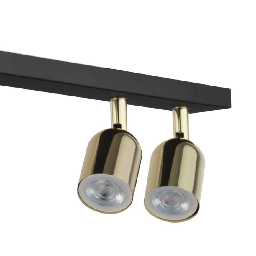 Spotlampe TOP 4xGU10/10W/230V sort/guldfarvet