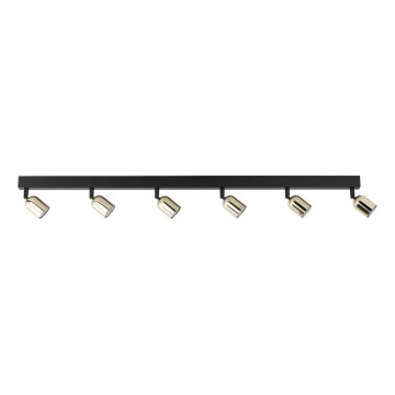 Spotlampe TOP 6xGU10/10W/230V sort/guld