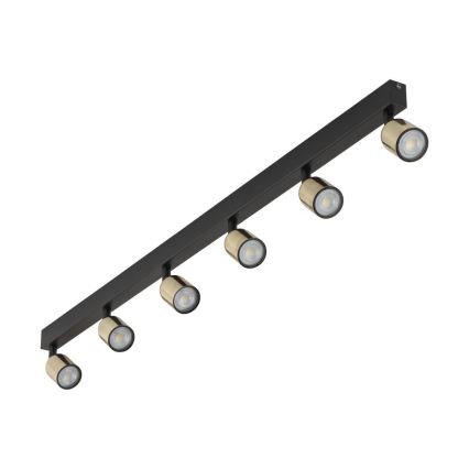 Spotlampe TOP 6xGU10/10W/230V sort/guld