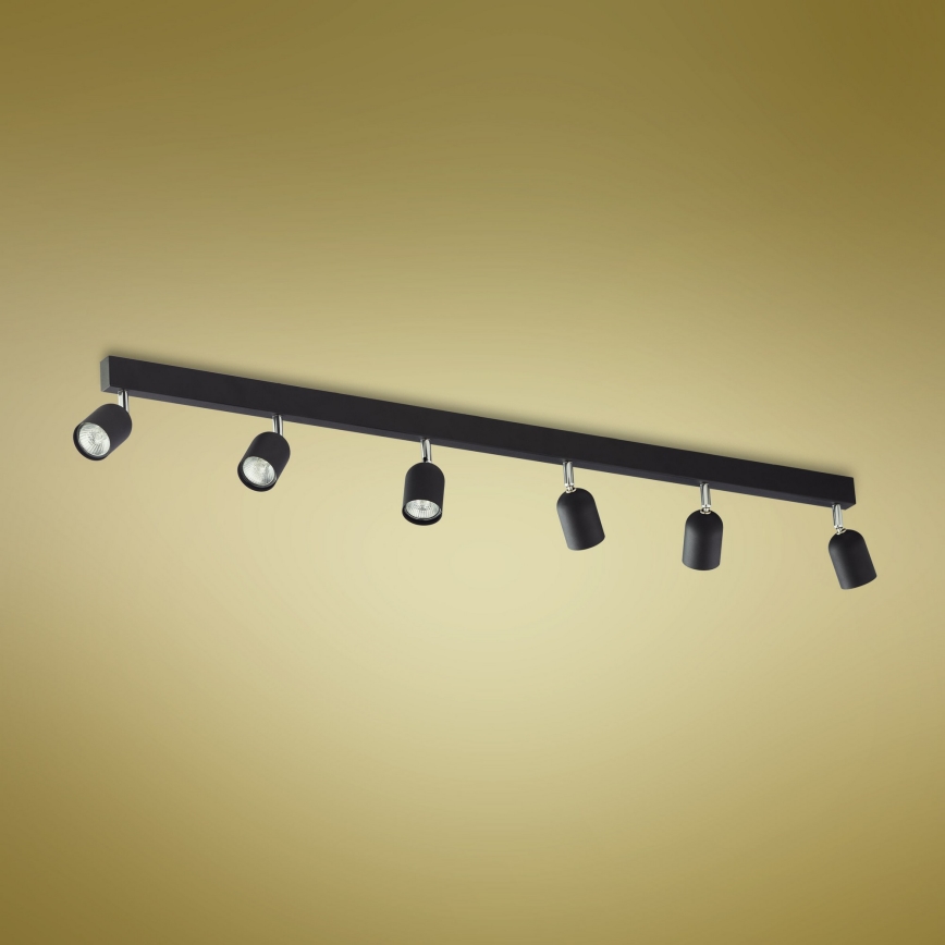 Spotlampe TOP 6xGU10/10W/230V sort
