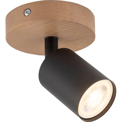 Spotlampe TOP WOOD 1xGU10/10W/230V sort/træ